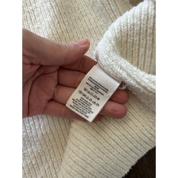 Free People By the Campfire Ivory Oversized Long Sleeve Boho Cardigan Sz M - Picture 7 of 7